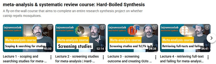 full course on meta-analysis on YouTube